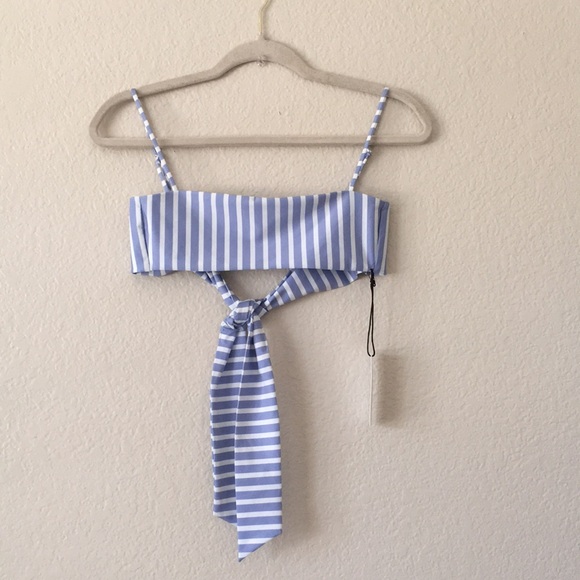 SKIN by Same Bandeau Bikini Top Blue White - Picture 1 of 16